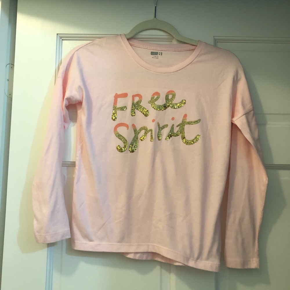 - - Crazy 8 for teens, pink with gold letters. Size L